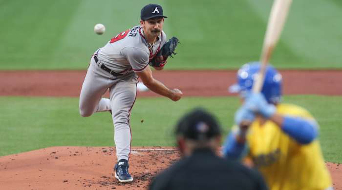 Spencer Strider pitching for the Braves.